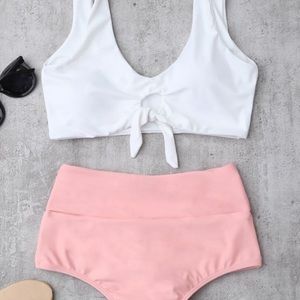 High waisted scrunch bottom bikini